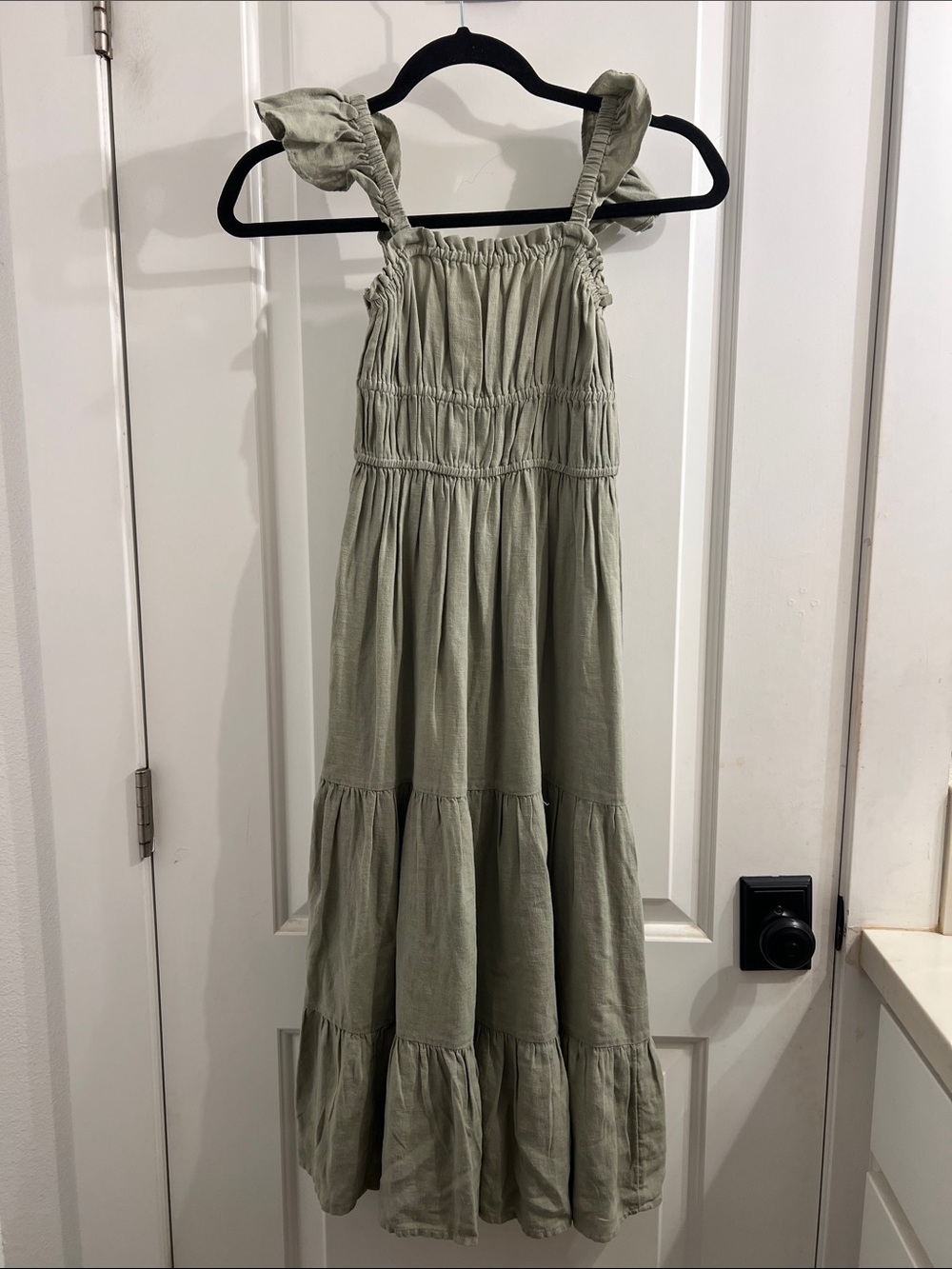 Arizona Jean Company Sage Green Smocked Tiered Dress